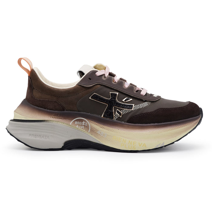 Sneakers Donna Premiata Hill 7896 In Pelle Scamosciata Marrone