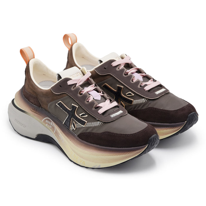 Sneakers Donna Premiata Hill 7896 In Pelle Scamosciata Marrone