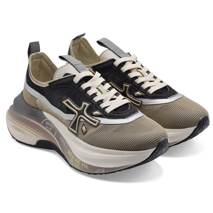 Sneakers Premiata Hill 0.1 8586 Donna Beige Nero Contemporanea