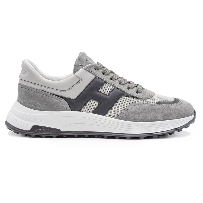 Hogan Uomo Hyperlight Grigio Nero Sneakers Suola Con Tacchetti