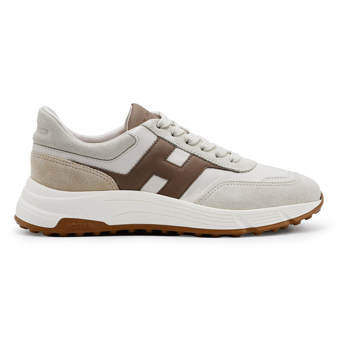 Sneakers Hogan Hyperlight Uomo Avorio Marrone Con Suola Light