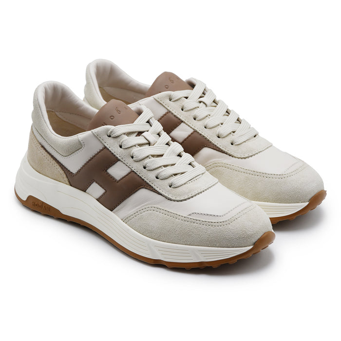 Sneakers Hogan Hyperlight Uomo Avorio Marrone Con Suola Light