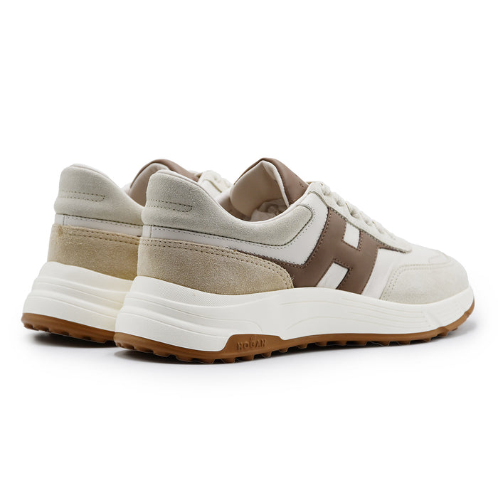 Sneakers Hogan Hyperlight Uomo Avorio Marrone Con Suola Light
