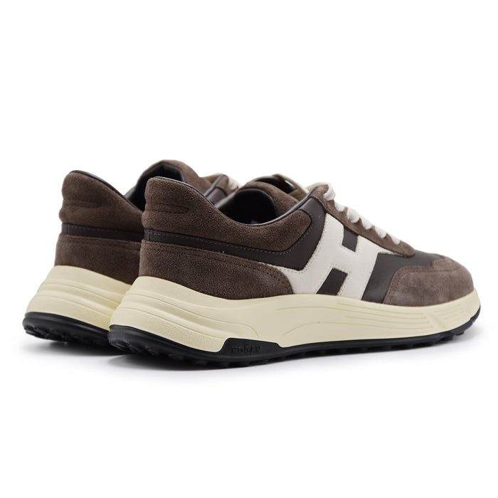 Sneakers Hogan Hyperlight Uomo Marrone Scuro Avorio Dinamicità