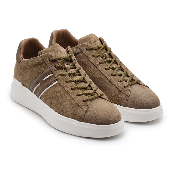Sneakers Hogan H580 Iconiche Uomo Pelle Scamosciata Marrone