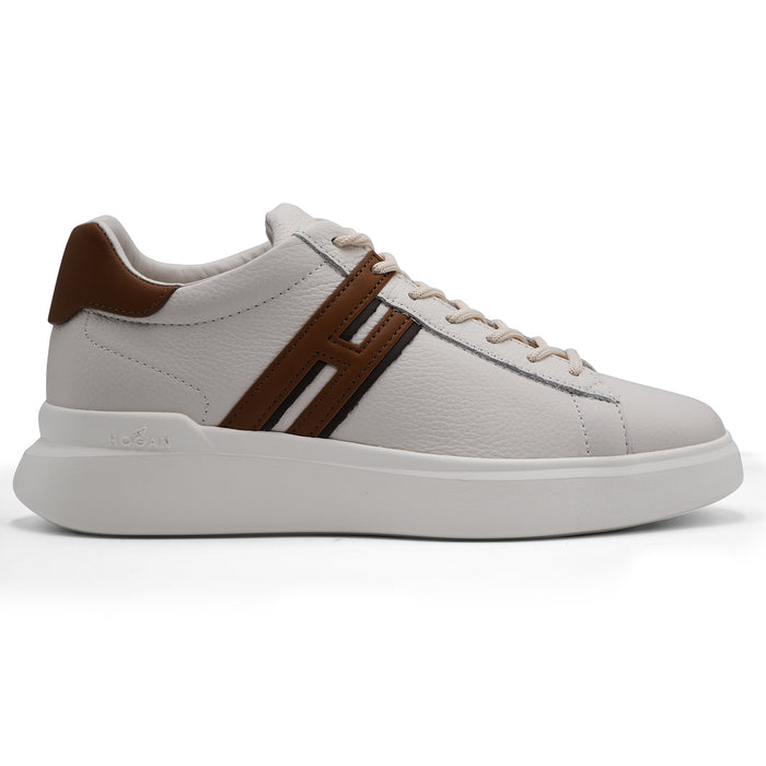 Sneakers Hogan H580 Uomo In Pelle Avorio Design Urban Pulito