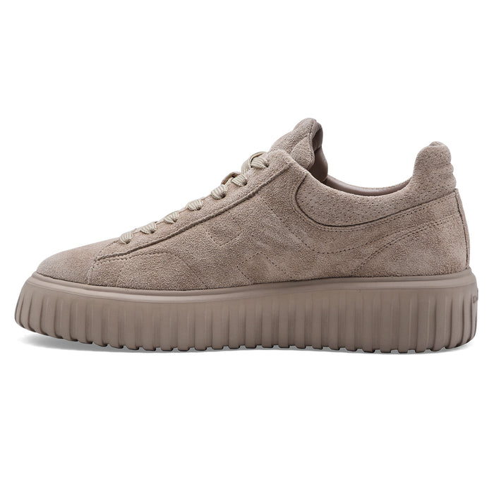 Hogan Men's H-Stripes Sneakers in Grey Soft Suede