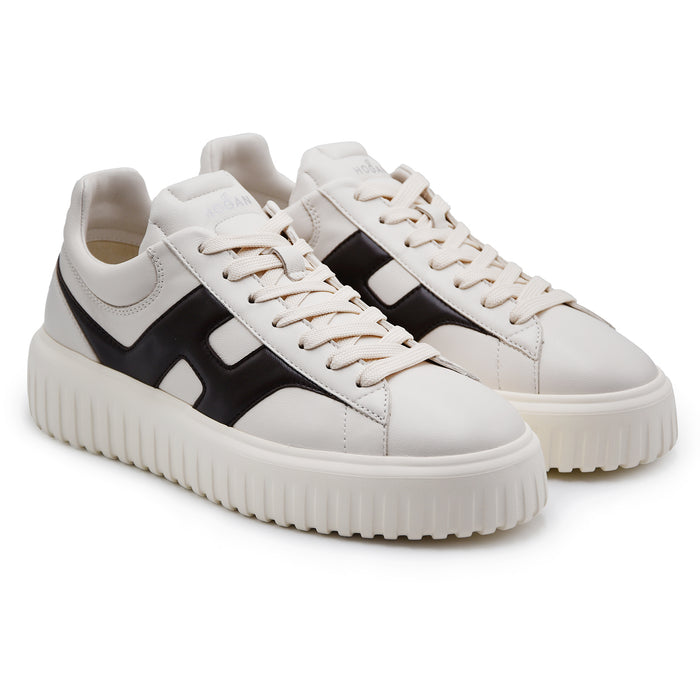 Sneakers Hogan H-Stripes Uomo Bianco Con H Laterale A Contrasto