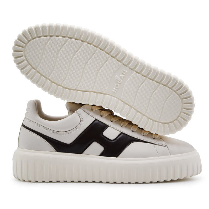 Sneakers Hogan H-Stripes Uomo Bianco Con H Laterale A Contrasto