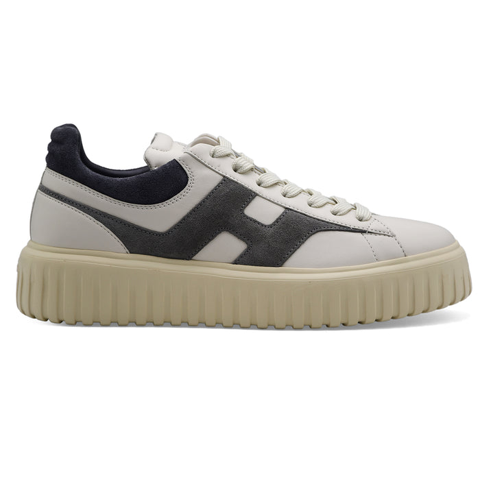 Sneakers Hogan Uomo H-Stripes Avorio Grigio Blu Stile Iconico
