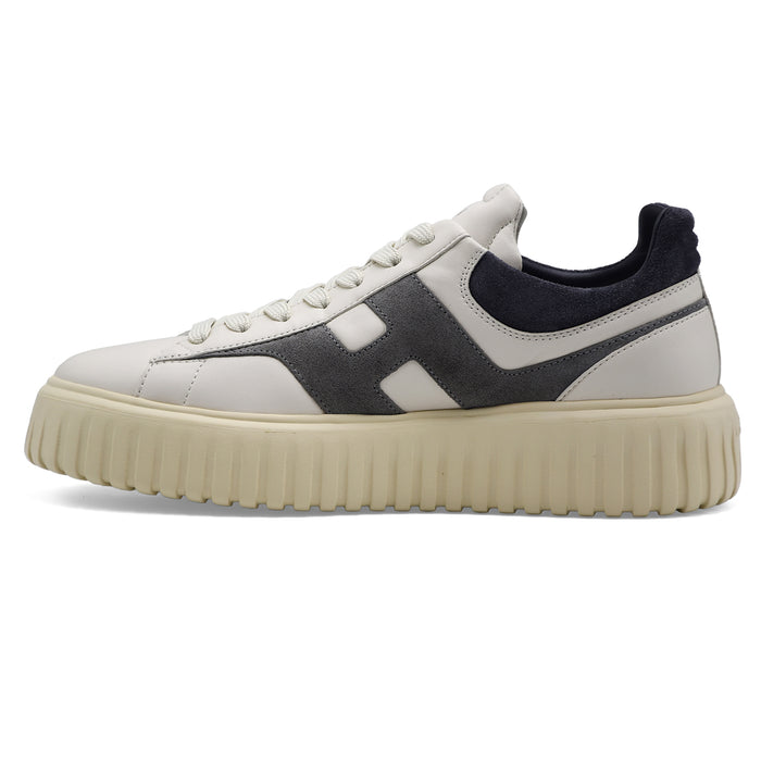 Sneakers Hogan Uomo H-Stripes Avorio Grigio Blu Stile Iconico