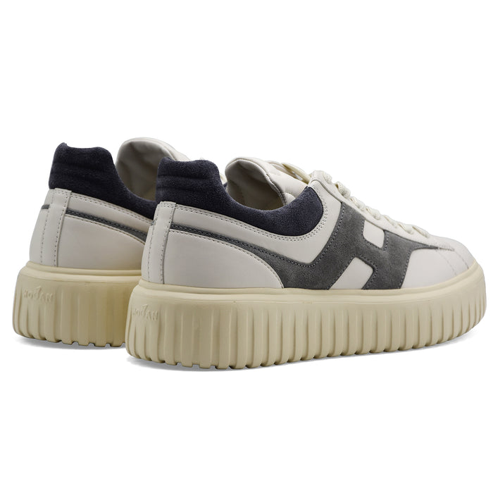 Sneakers Hogan Uomo H-Stripes Avorio Grigio Blu Stile Iconico