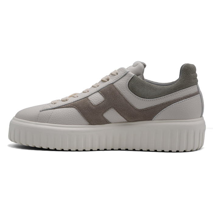 Sneakers Hogan H-Stripes Uomo Grigio Avorio Beige Con H Iconica