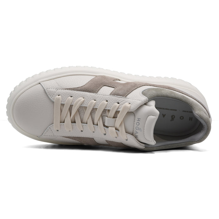 Sneakers Hogan H-Stripes Uomo Grigio Avorio Beige Con H Iconica