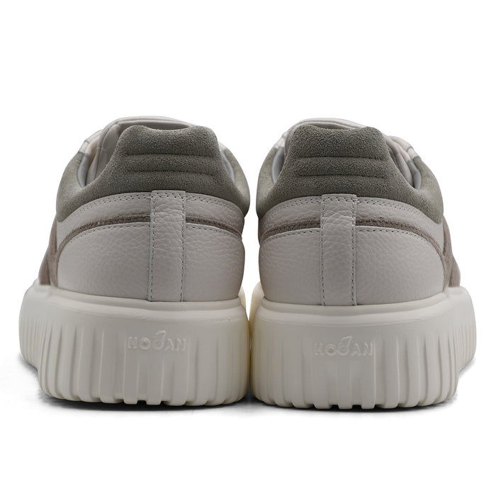 Sneakers Hogan H-Stripes Uomo Grigio Avorio Beige Con H Iconica