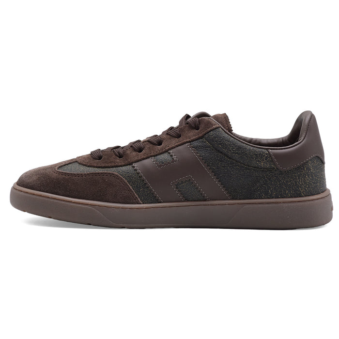Sneakers Hogan Cool Uomo Essenziale Pelle Scamosciata Marrone
