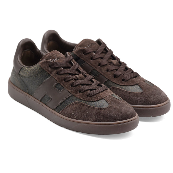 Sneakers Hogan Cool Uomo Essenziale Pelle Scamosciata Marrone