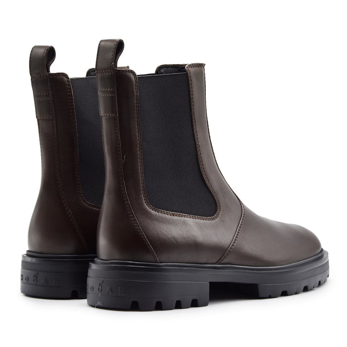 Stivaletti Chelsea Hogan H673 Uomo Marrone Ispirazione Workwear