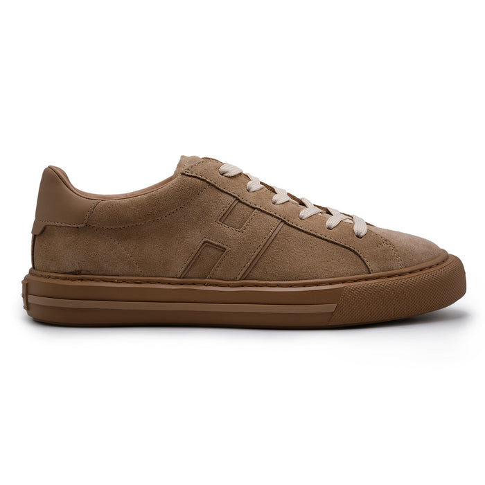 Sneakers Hogan H691 Uomo H Laterale In Pelle Scamosciata Beige