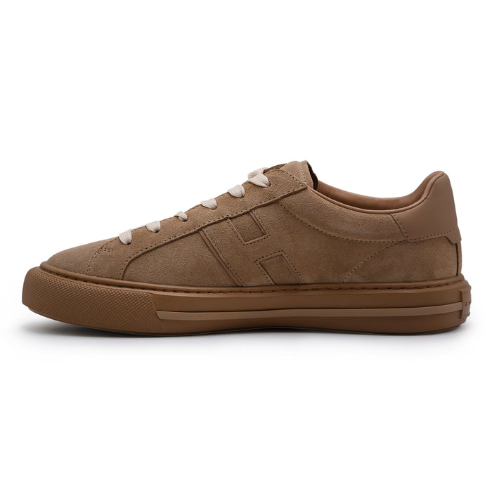 Sneakers Hogan H691 Uomo H Laterale In Pelle Scamosciata Beige