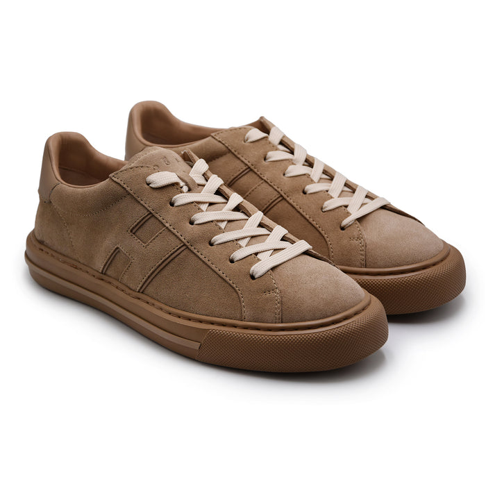 Sneakers Hogan H691 Uomo H Laterale In Pelle Scamosciata Beige