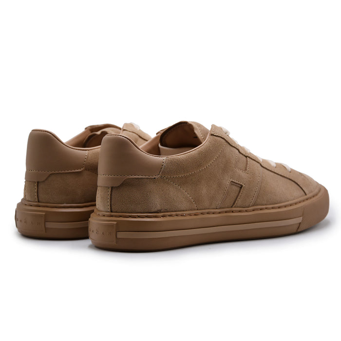 Sneakers Hogan H691 Uomo H Laterale In Pelle Scamosciata Beige