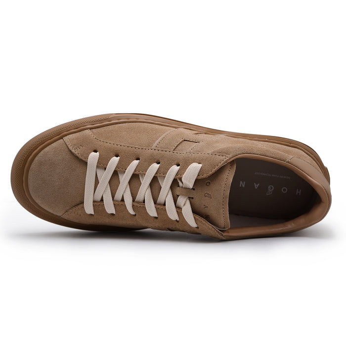 Sneakers Hogan H691 Uomo H Laterale In Pelle Scamosciata Beige