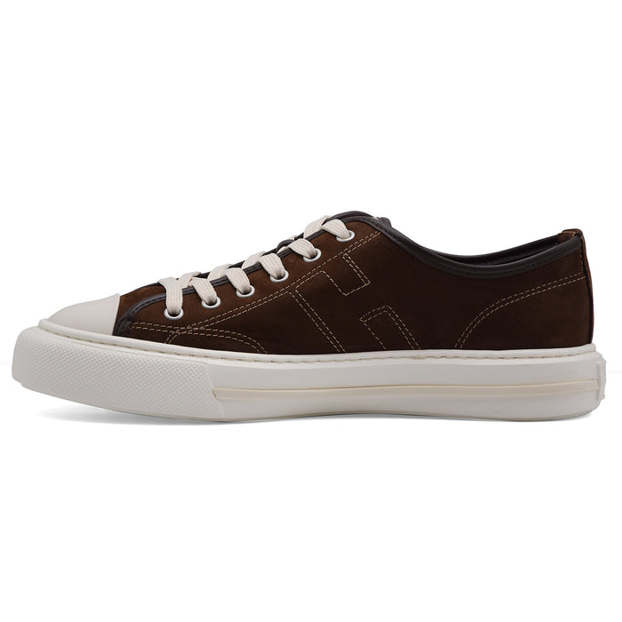 Hogan Sneakers Uomo Camoscio Marrone H691 ALLACCIATO H CUCITURE