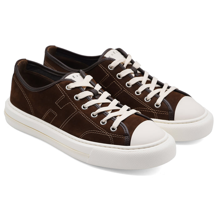 Hogan Sneakers Uomo Camoscio Marrone H691 ALLACCIATO H CUCITURE