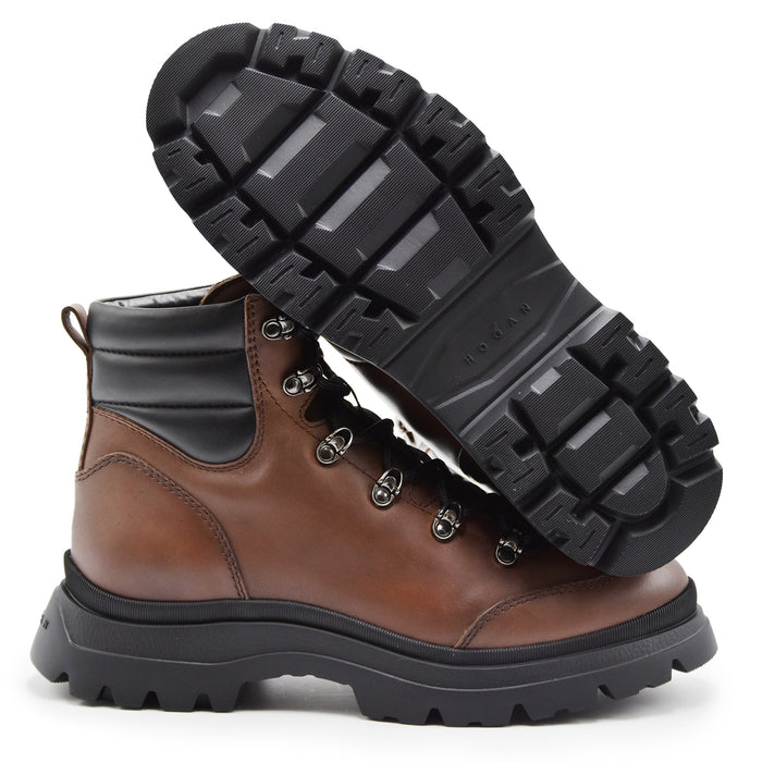 Pedula Hogan H692 Uomo Pelle Dallo Stile Hiking Color Corteccia