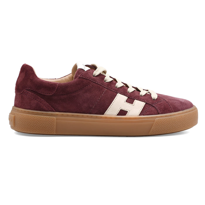 Sneakers Hogan Crosswind Uomo Suede Bordeaux Con Suola Chunky