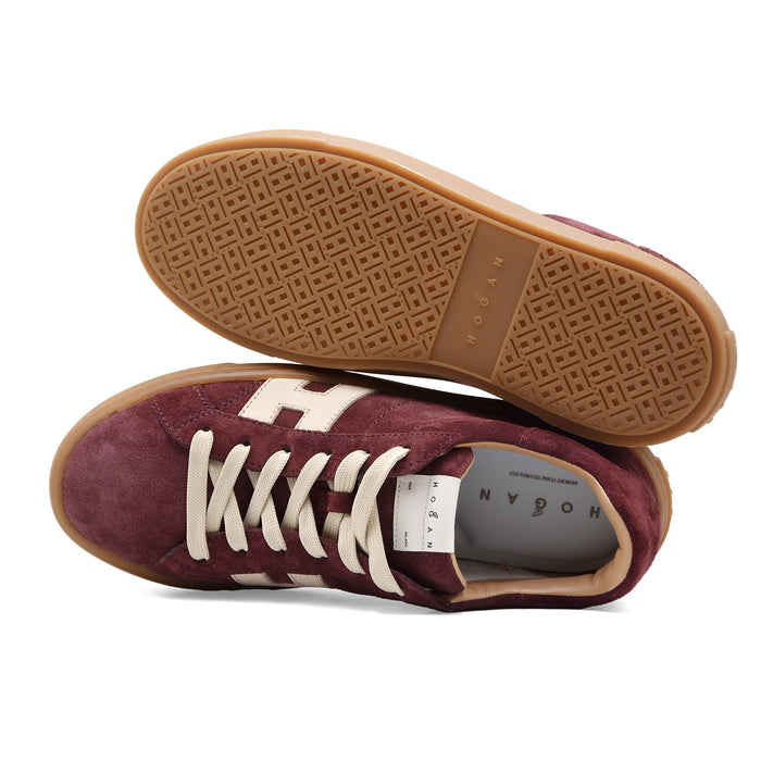 Sneakers Hogan Crosswind Uomo Suede Bordeaux Con Suola Chunky