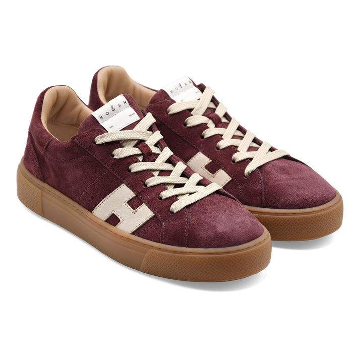 Sneakers Hogan Crosswind Uomo Suede Bordeaux Con Suola Chunky