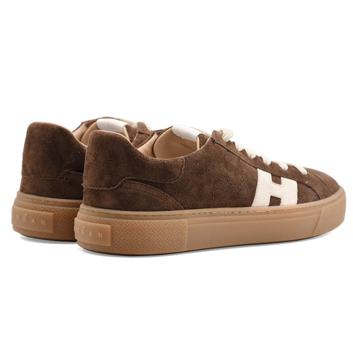 Sneakers Hogan Crosswind Uomo Design Suede Marrone Testa Moro