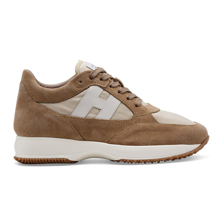Hogan Men's Sneakers INTERACTIVE Genuine Suede Beige