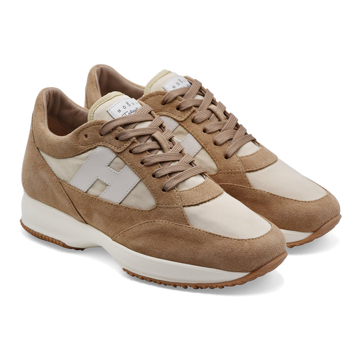 Hogan Men's Sneakers INTERACTIVE Genuine Suede Beige