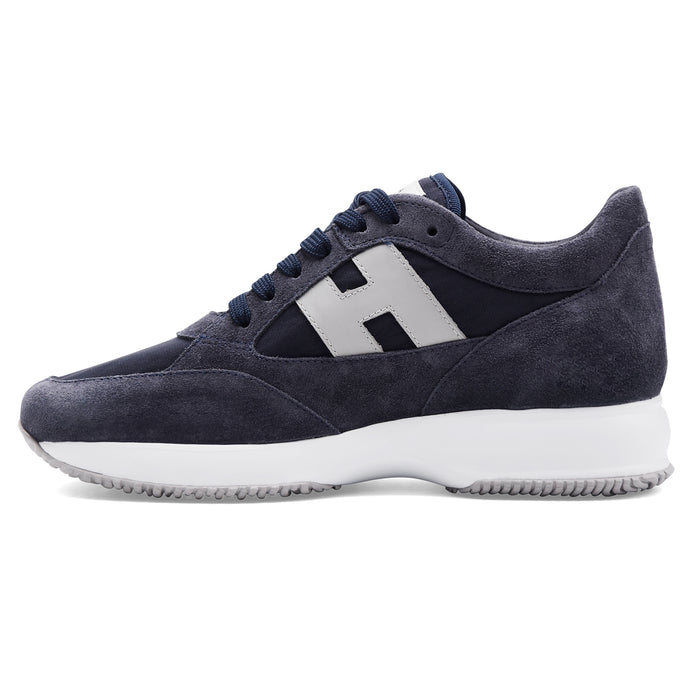 Hogan Men's Sneakers Iconic INTERACTIVE Blue Suede
