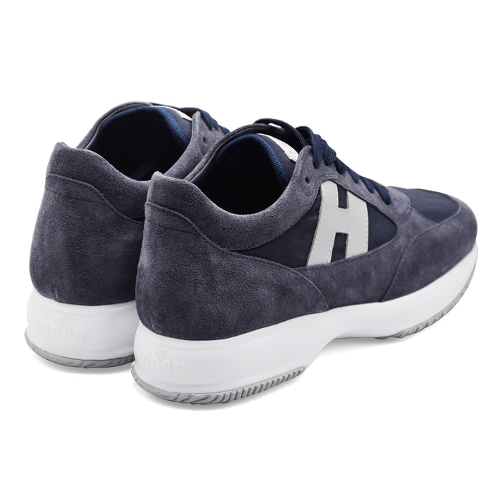 Hogan Men's Sneakers Iconic INTERACTIVE Blue Suede