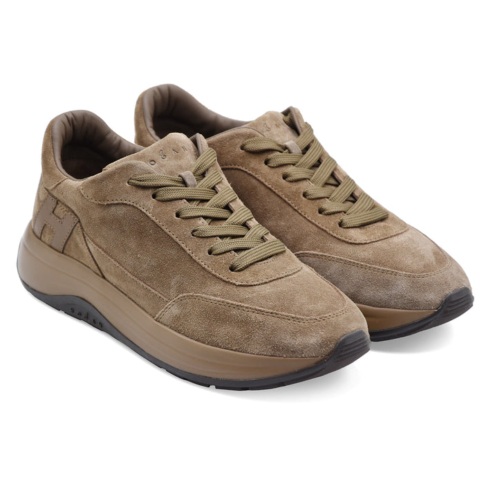 Sneakers Hogan Hi-Light H719 Morbida Pelle Scamosciata Marrone