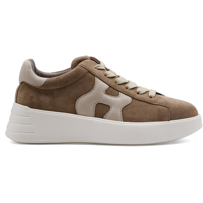 Sneakers Hogan Donna In Camoscio Beige REBEL H562 ALLACCIATO H
