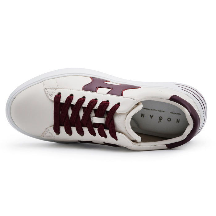Sneakers Hogan Rebel Donna Avorio Dettagli Bordeaux H Ondulata