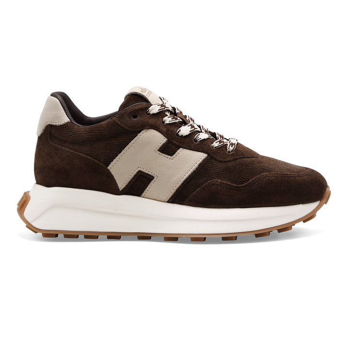 Sneakers Hogan H641 Donna Marrone Ispirata Al Running Rétro
