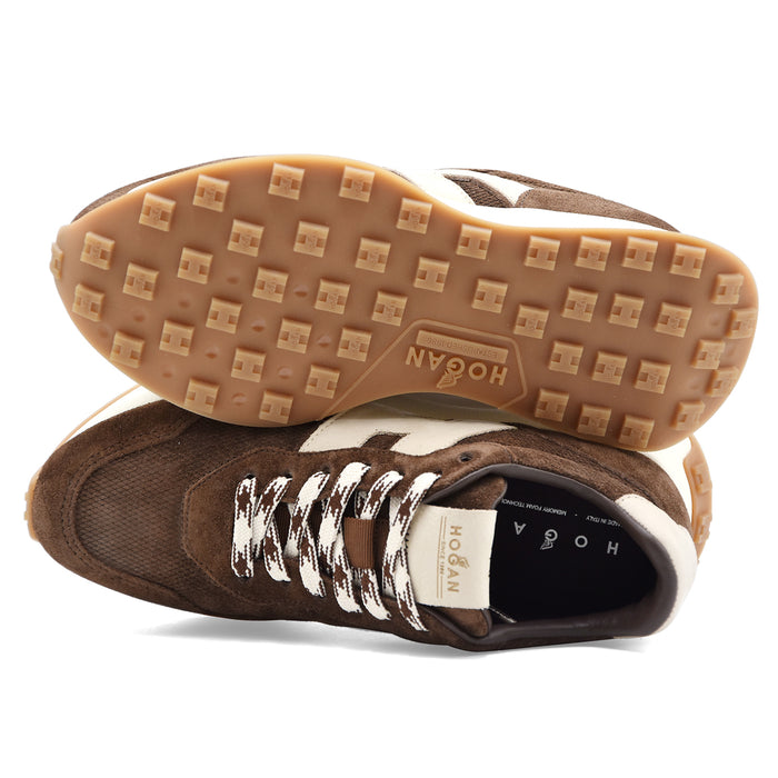 Sneakers Hogan H641 Donna Marrone Ispirata Al Running Rétro