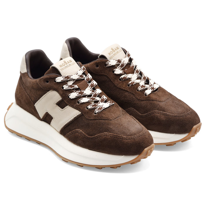 Sneakers Hogan H641 Donna Marrone Ispirata Al Running Rétro