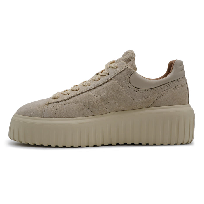 Sneakers Hogan H-Stripes Donna Suede Beige Con Suola Extralight