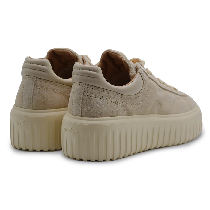 Sneakers Hogan H-Stripes Donna Suede Beige Con Suola Extralight