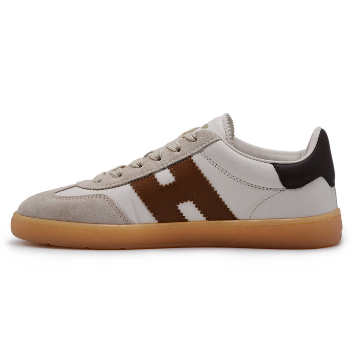 Sneakers Hogan Cool Donna Avorio Beige Marrone Look Raffinato