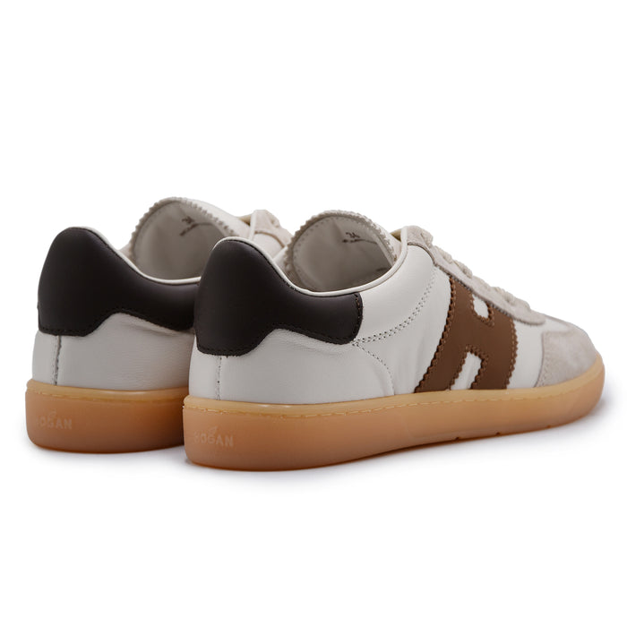 Sneakers Hogan Cool Donna Avorio Beige Marrone Look Raffinato