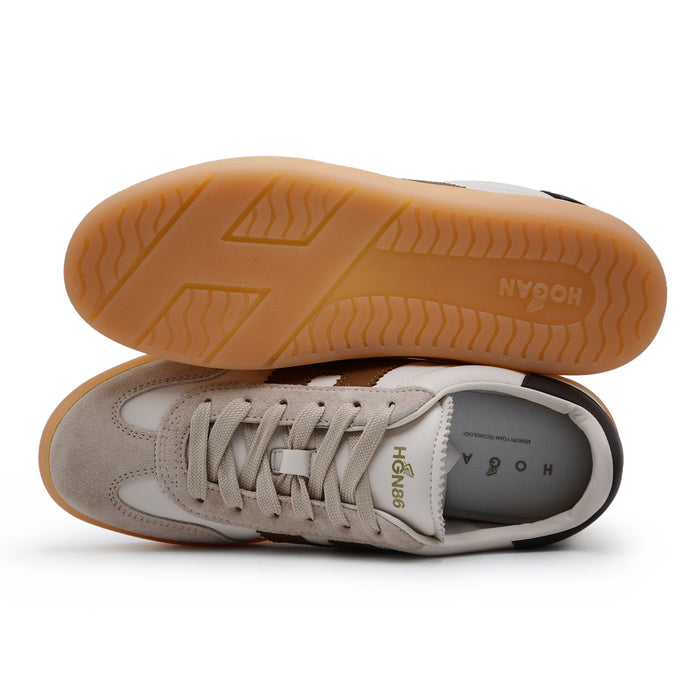 Sneakers Hogan Cool Donna Avorio Beige Marrone Look Raffinato
