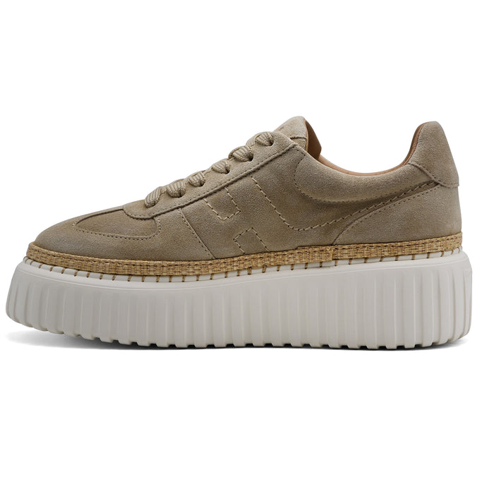 Sneakers Hogan H-Stripes Donna Avorio Beige Suola Extralight